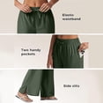 thumbnail image 6 of SwiftWear Beach Ready UPF 50+ Women's Drawstring Wide Leg Sun Protection Pants High Waist Trousers with Side Pockets & Slits, Casual Summer Pants, 6 of 7
