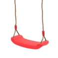 thumbnail image 4 of Columpio para niños al aire libre, asiento de columpio de plástico, asiento de columpio rojo para interiores y exteriores con cuerda, 4 of 10