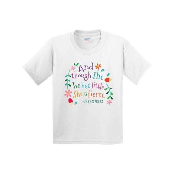 Inktastic She is Fierce Funny Shakespeare Quote Youth T-Shirt