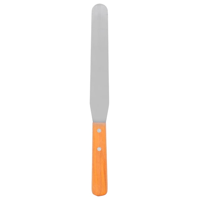 Herramienta de cocina Espátula de acero inoxidable con mango de madera para pastel y pan crema raspador herramienta de cocina (1#)