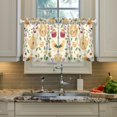 thumbnail image 2 of Yayeee Kitchen Curtains Tier Pair Light Filtering 27"x24" Rod Pocket Short Cafe Window Panel, Birds Tea Time, 2 of 7