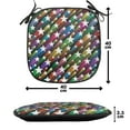 thumbnail image 4 of Colorful Chair Seating Cushion Set of 12, Colorful Stars Pattern Celebration Theme Disco and Nightclubs Jolly Fun, Seat Pads for Office with Anti-slip Backing, 16"x16", Multicolor, by Ambesonne, 4 of 7