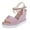 Pink, variant on NOKIO Womens Wedge Platform Sandals Cute Bowknot Open Toe Espadrille High Heels Buckle Ankle Strap Summer Shoes Women Ladies Fashion Wedges Platforms Pearl High Heels Shoes Sandals