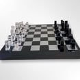thumbnail image 3 of Rolling 66 Checkers & Chess Board Set with Acrylic Board & Chess Pieces, Black Silver, 3 of 5