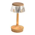 thumbnail image 1 of Lámpara de mesa con forma de hongo, lámpara de mesita de noche para dormitorio, lámpara de escritorio moderna de cristal con USB Madera, 1 of 9