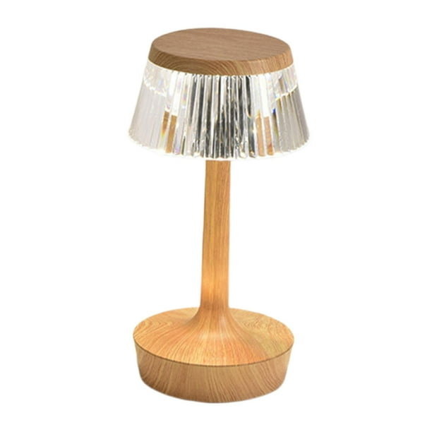 Lámpara de mesa de cristal Lámpara de noche regulable de acrílico Lámpara de noche decorativa para Madera