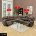 thumbnail image 6 of 3-Pcs Manual Sectional Recliner Sofa Set with Storage, Taupe Corduroy (2 Recliner Seats, Cup Holder), 6 of 16