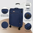 thumbnail image 5 of 3 Piece Softside Luggage Set, Expandable Soft Shell Spinner Luggage with Front Opening, Lightweight Durable Suitcase TSA Lock Approved, 20"/26"/28", Navy(XJ1097), 5 of 8