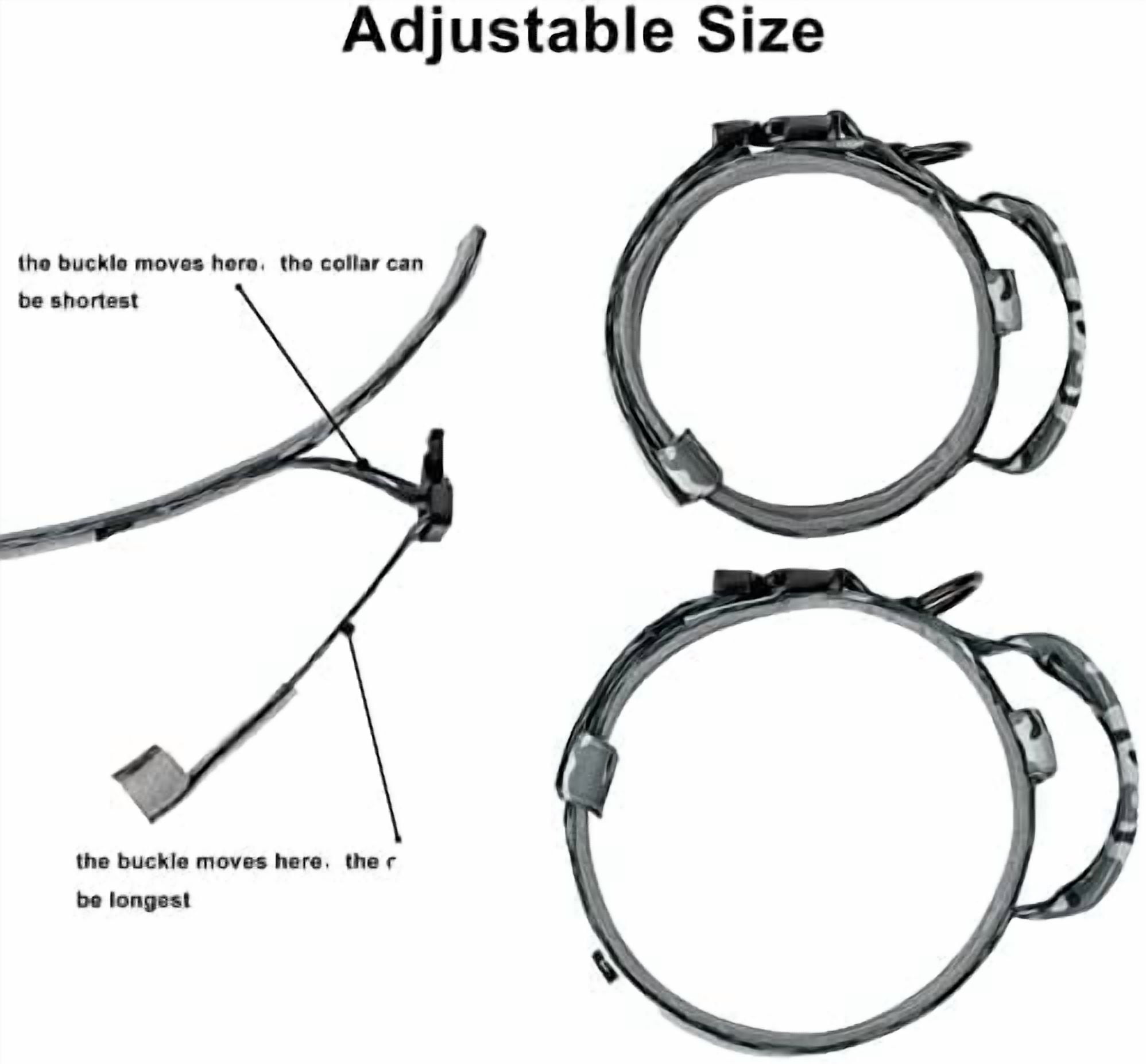 Tactical Dog Collar, Adjustable Military Training Nylon Dog Collar with Control Handle and Heavy Metal Buckle for Medium and Large Dogs, with Patches and Airtags Case (L, Camo)