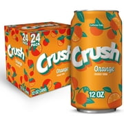 Crush Caffeine Free Orange Soda Pop, 12 fl oz, 24 Pack Cans