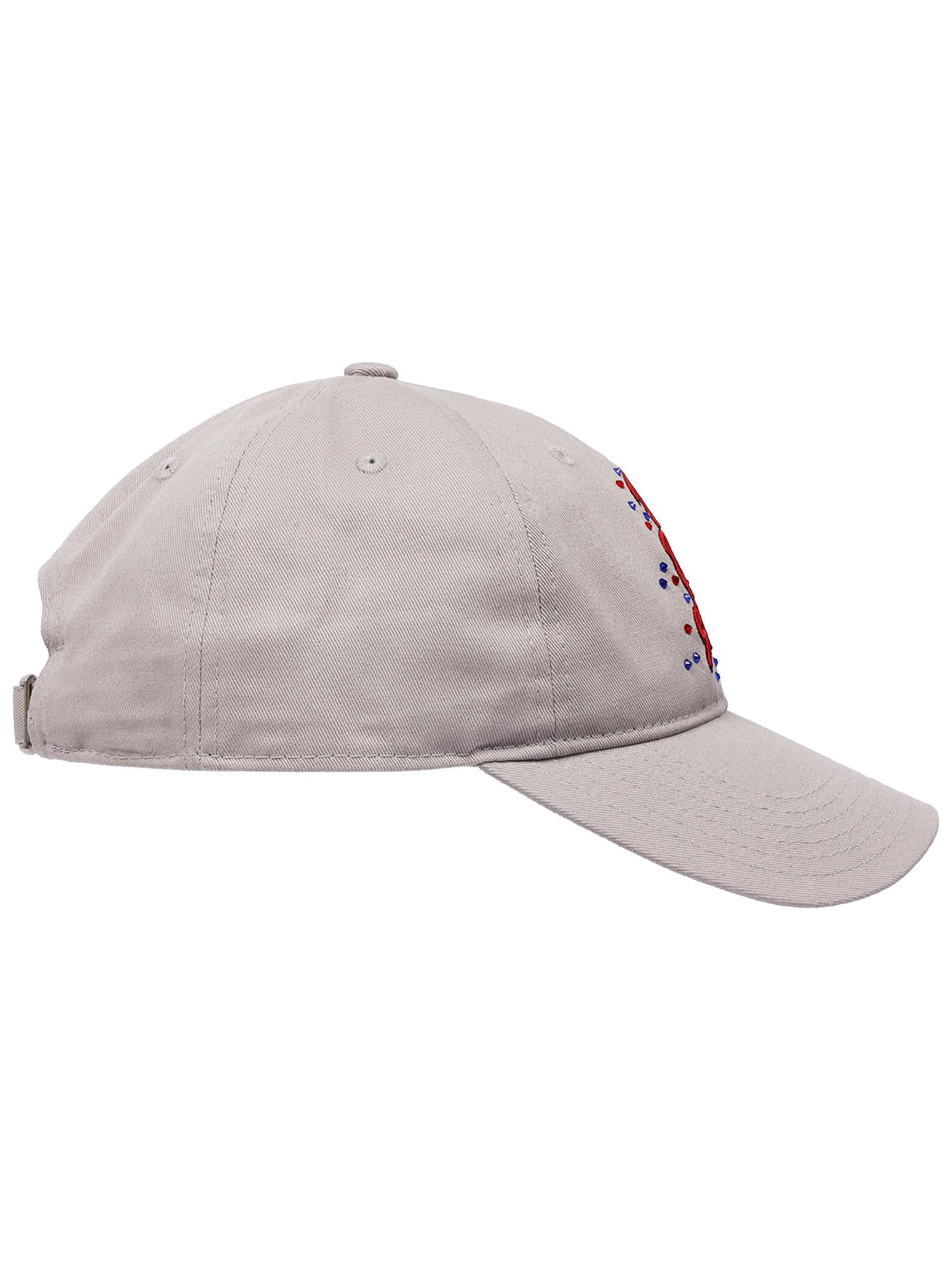 Rolling Stones "Dad" Cap with Rhinestones, Gray, One Size Fits Most