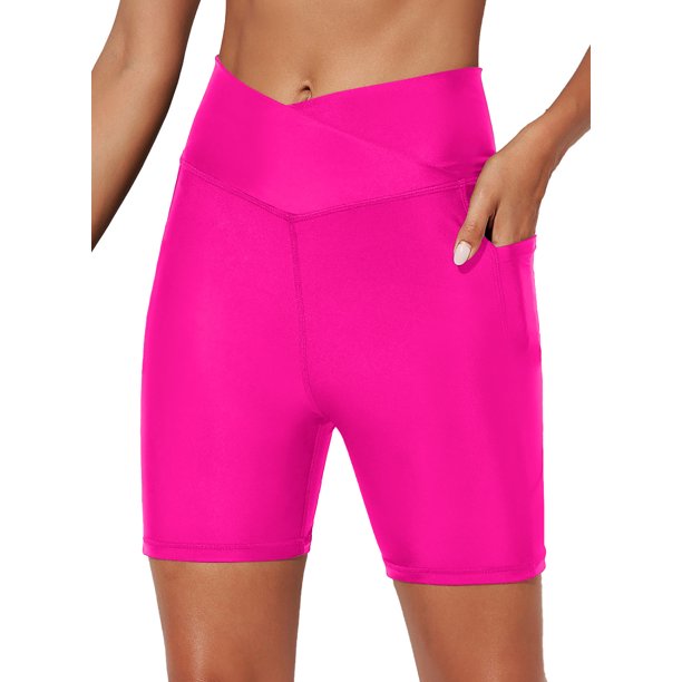 Asvivid Women's Swim Board Shorts with Pockets High Waisted Tummy