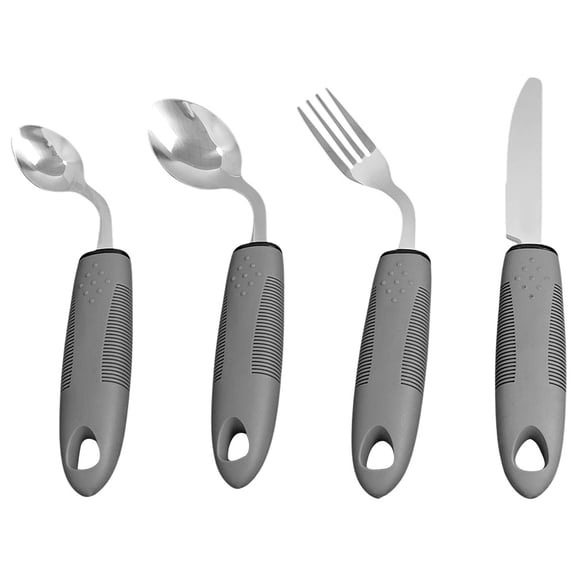 golytefs 4Pcs Adaptive Utensils Set 2.5oz & 42 Angled Hand Tremor Weighted Silverware(l)