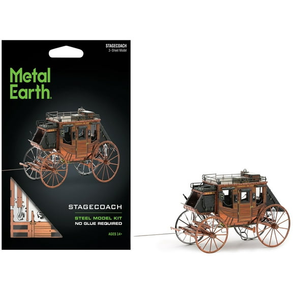 Model Kit Wild West Stagecoach (Moderate Difficulty) Steel Model by Metal Earth
