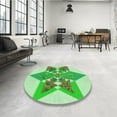 thumbnail image 4 of Ahgly Company Machine Washable Indoor Square Transitional Jade Green Area Rugs, 5' Square, 4 of 7