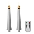 thumbnail image 3 of 2026 2PCS Halloween Ghost Themed Flameless Taper Candle with Remote Timer Battery-Operated White LED Candles with Spooky Ghost Faces, 3 of 7
