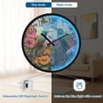 thumbnail image 5 of Voice Activated Clock with Glow Light 12 Inch Large Silent Wall Clock Battery Operated for Home Decor Hummingbirds and Flowers, 5 of 8