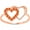 Rose, variant on 925 Sterling Silver 14K Rose Gold Plating Round Cut Gemstone Orange Sapphire Double Heart Shape Valentine's Day Special Engagement Ring For Women