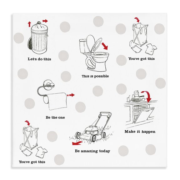 Stupell Industries Contemporary Home Improvement Illustrations Canvas Art, 17 x 17, by Wild Apple Portfolio