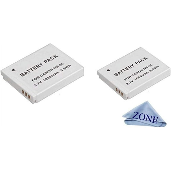 NB-6L / NB-6LH High-Capacity Replacement Batteries for Select Canon PowerShot Digital Cameras S120, SX510 HS, SX280 HS, SX500 IS, SX700, D20, S90, D30, ELPH 500, SX270, SX240, SX520 Cameras pack of 2