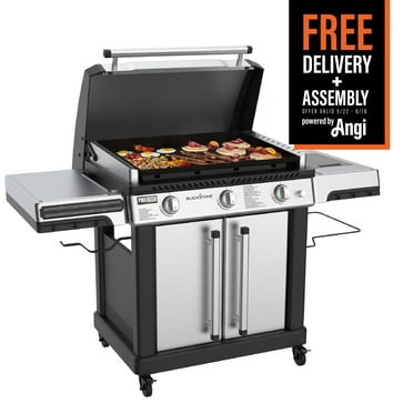 Blackstone ProSeries 3-Burner 28” XL Propane Griddle with Stainless Steel Cabinet and Hood