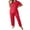 Red, variant on Nightgowns for Women Printed Short Sleeve T Shirt and Pants Pajama Set Breathable Lightweight Skin Friendly Round Neck Elastic Waist for Sleep and Loungewear Xl Size Pajamas for Women Set