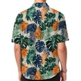 thumbnail image 5 of Domuza Hawaiian Tropical Shirt Men Short Sleeve Fashion Casual Button T-Shirt Lounge Vacation Lightweight Loose Fit Tees Black 5XL, 5 of 7
