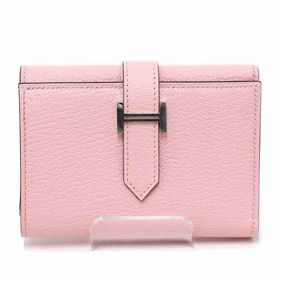 Pre-Owned Hermes HERMES Bearn Combination Trifold Wallet Chevre K Stamp (Made in...