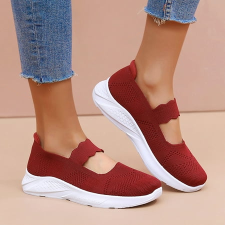 

HIBRO Women Thick Sole Casual Shoes Breathable Lazy Shoes Cloth Shoes Fashion Soft Sole Casual Shoes Non Slip Ultra Light Soft Sole Casual Shoes