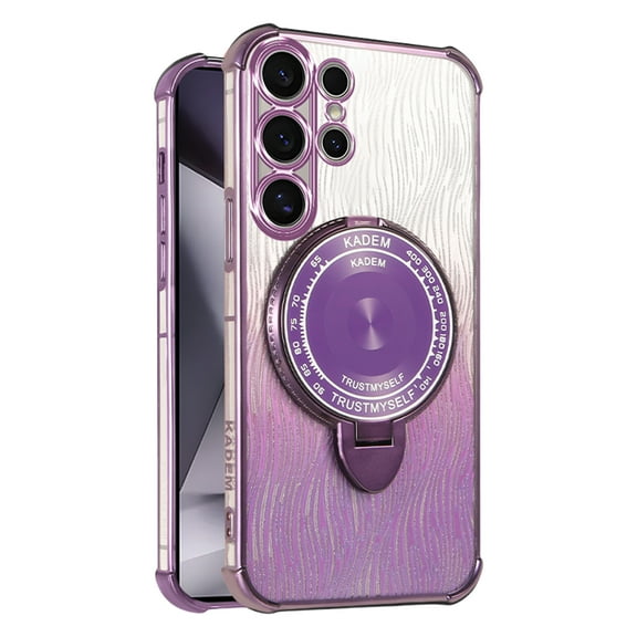 Kickstand Case for Samsung Galaxy S24 Ultra Cover Soft TPU Silicone Phone Case with Luxury Magnetic Mirror Stand Shell for Women Men Anti-Fall Cover Compatible with Galaxy S24 Ultra Case