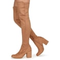 thumbnail image 3 of Bamboo Pointy Toe Chunky Heel OTK Boot 20389, 3 of 4