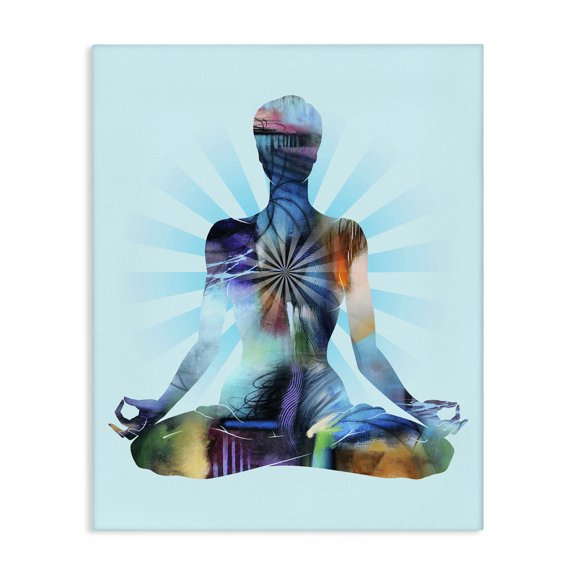 Stupell Industries Zen Meditation Pose Sports Painting Wrapped Canvas Art Print Wall Art, 16 x 20