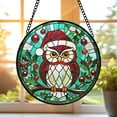 thumbnail image 7 of Pawberry Owls Window Hanging Stained Glass, Owls Suncatchers for Windows Stained Glass, Stained Glass Owls suncatcher, 7 of 7