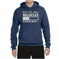 thumbnail image 2 of Wild Bobby Installing Muscles Please Waitâ€¦ Gym/Workout Unisex Graphic Hoodie Sweatshirt, Vintage Heather Navy, 3X-Large, 2 of 5