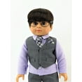 thumbnail image 4 of Boy Gray and Purple Formal Outfit For 18 Inch Dolls | American Fashion World, 4 of 6