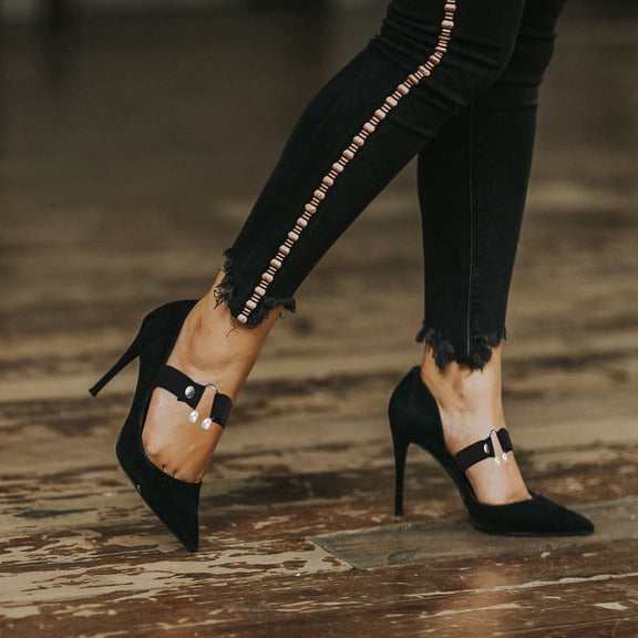 LOLIPPYY 2 Pairs Elastic Shoe Strap Anti Loose Shoelaces Chic Design for High Heels