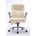 thumbnail image 2 of Boyel Living Office Chair, High Back Office Chair with Lifting Headrest, Flip Arms, Executive Computer Chair Swivel Desk Chair, Beige, 2 of 6