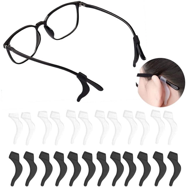 Agarre de oreja para anteojos, antideslizante, cómodo, elástico de silicona, retenedores de anteojos para anteojos de sol, anteojos de lectura, correa deportiva para anteojos, 10 pares Xemadio CDWJ572