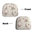 thumbnail image 3 of 2 PCS Car Headrest Cover, butterfly Tower flower Soft Car Seat Head Rest Cover Protector Interior Car Accessories Seat Covers for Cars Truck Auto Only Covers, 3 of 8
