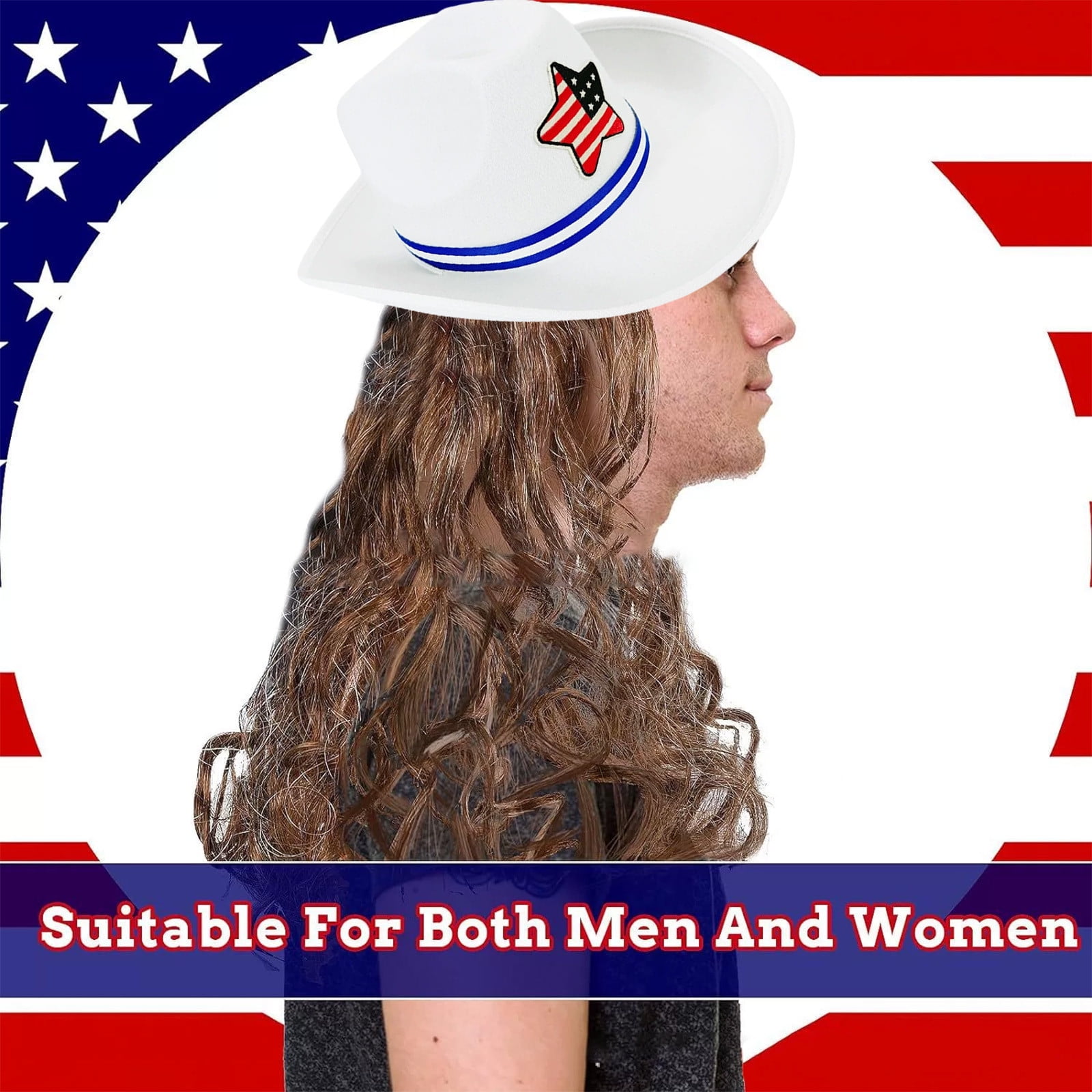 7464 Unisex American Flag Cowboy Hat Usa Falg Patriotic 4th Of July Parade Easy DIY for a 4th of July Cowboy Hat | ehow main image 2