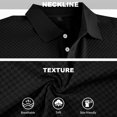 thumbnail image 7 of Hearthz Mens Polos Short Sleeve 3 Buttons Lapel Golf Polos for Men Textured Knit Mens Golf Polo Shirts Tennis Shirt Black L, 7 of 7