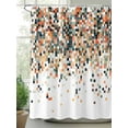 thumbnail image 2 of Orange Geometric Stall Shower Curtain, Waterproof Shower Curtains for Bathroom, Abstract Plaid Colorful Grid Texture Washable Fabric Cloth Bath Curtain for Bathtub Decoration with Hooks 36x72 Inches, 2 of 6