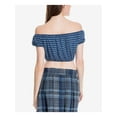 thumbnail image 2 of MAX STUDIO Womens Blue Striped Off Shoulder Crop Top Size: XL, 2 of 2