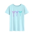 thumbnail image 3 of TWZH Women Colorful Butterflies Graphic Faith Hope Love Letter Print T-Shirt, 3 of 6