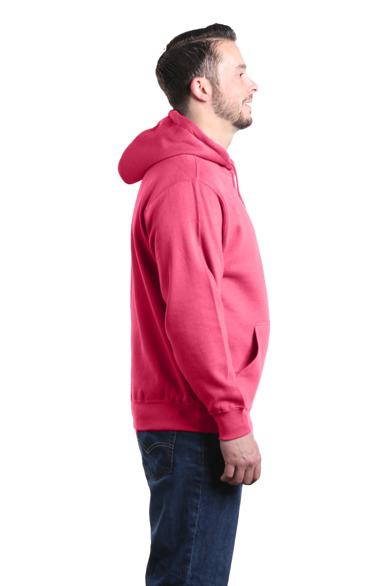 Shop4Ever Men's Jesus Cross Religious Hooded Sweatshirt Hoodie Medium Heliconia Pink
