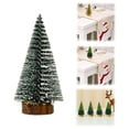 thumbnail image 2 of Under 10 Desktop Ornament Miniature Christmas Tree Mini Sisal Trees with Wood Base Artificial Snow Frost Trees with Glitter Powder Trees Artificial Sisal Snow Frost Trees, 2 of 4