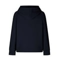 thumbnail image 4 of IROINNID Hoodie for Women Long Sleeve Waffle Drawstring Hoodie Solid Plain Basic Tops Loose Fit Pullover,Navy, 4 of 6
