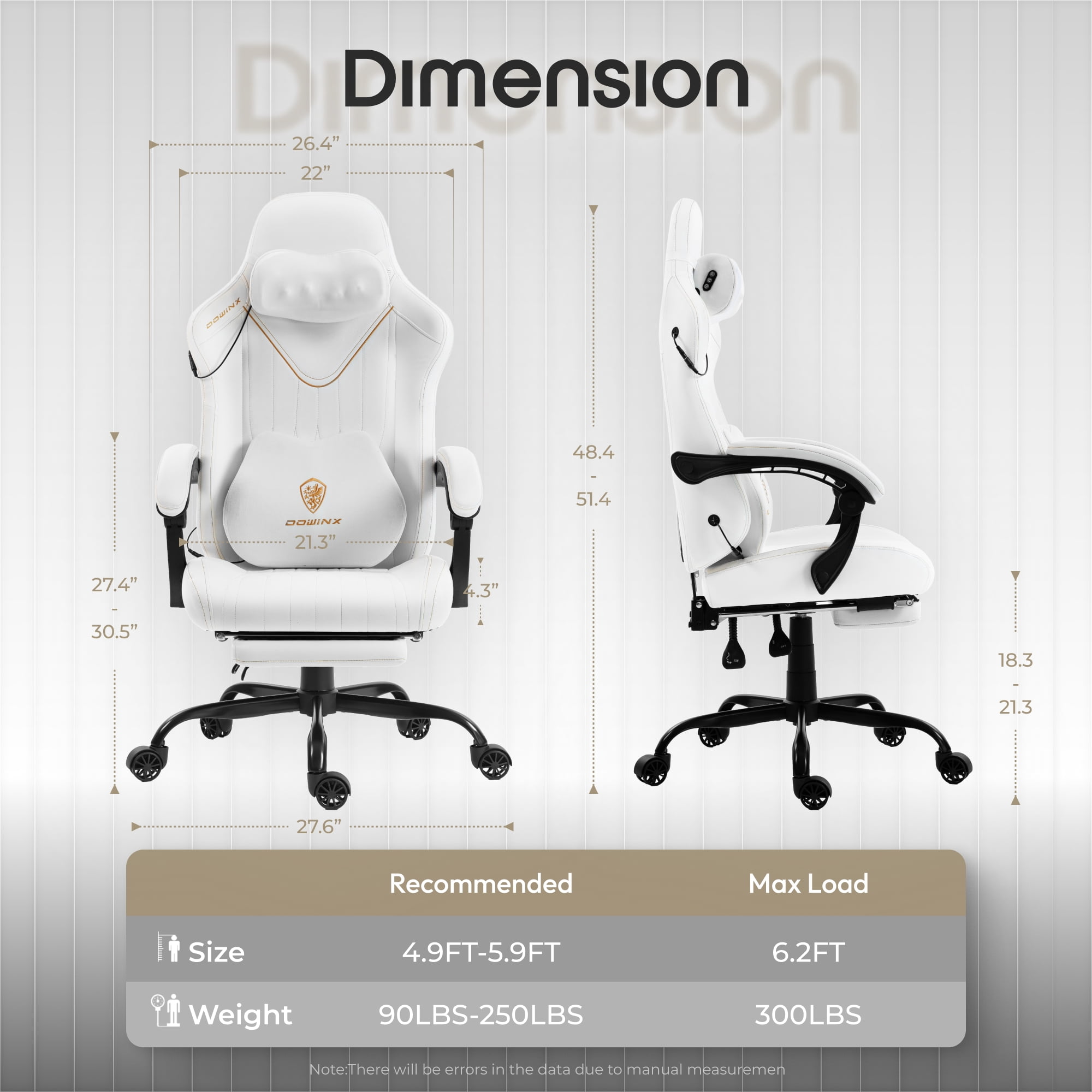 GOOSEA Gaming Chair with Shiatsu Massage for Neck, Lumbar Support, Ergonomic High Back Recliner for Home Office, Adjustable Height Computer Desk Chair with Premium Comfort Design, Beige