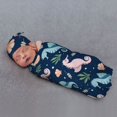Honeii Seahorses And Plants Print Swaddle Blanket and Hat Set Newborn