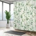 thumbnail image 2 of Sage Green Leaf Shower Curtain for Bathroom Spring Eucalyptus Botanical Plant Floral Shower Curtain Waterproof Bath Curtain Decor 72 x 72 Inch, 2 of 6